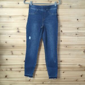 SPANX Distressed Ankle Skinny Jeans Medium Wash Womens Medium 20203